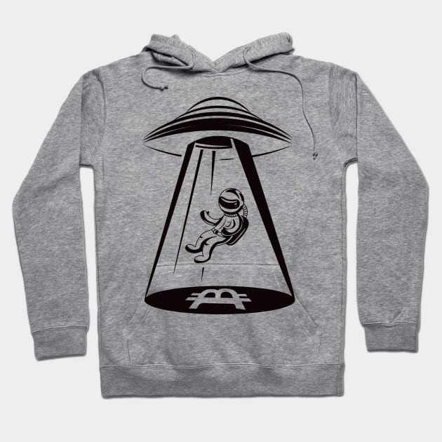 Bitcoin Astronaut. UFO Mining Hoodie by Yeroma